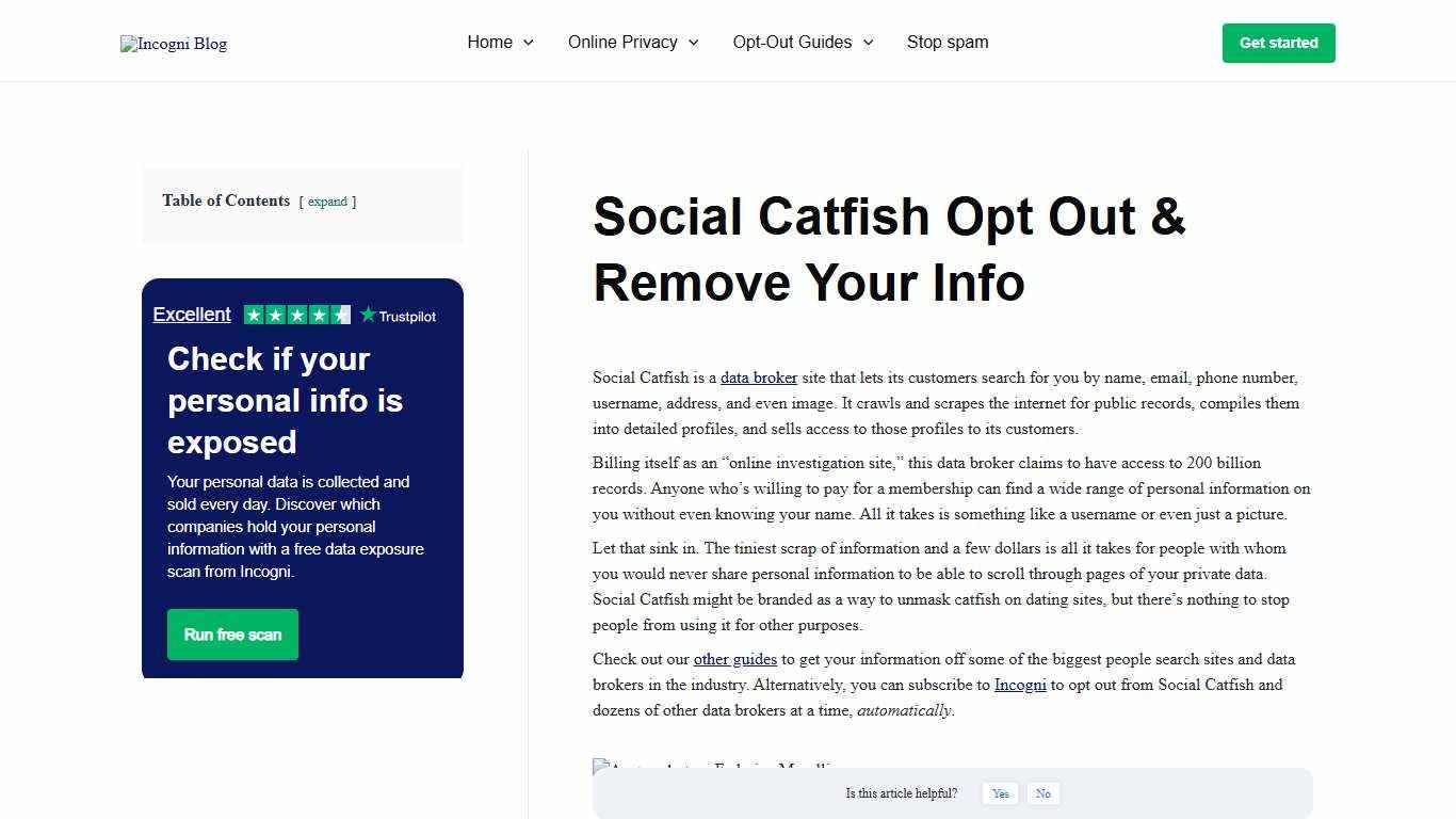 Social Catfish Opt Out & Remove Your Info [2026] | Incogni